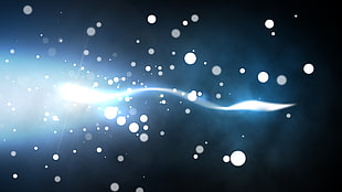 illustration of light bubbles with blue background